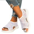 thumbnail image 1 of 2025 Women's sandals Women's Fashionable Wedge Heel Chunky Heel Sandals for Women Color Block Fishmouth Sandals Rope Sandals for Women Womens Sandals Wide Sandals for Women Arch Support Sandals, 1 of 6
