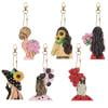 Kits de llavero con pintura de diamante Wdftyju 6 uds llavero de bendiciones de flores DIY YSK107