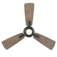 thumbnail image 2 of Mykonos Indoor and Outdoor 3-Blade Smart Ceiling Fan 52in Matte Black with 3000K LED Light Kit and Remote Control, 2 of 7