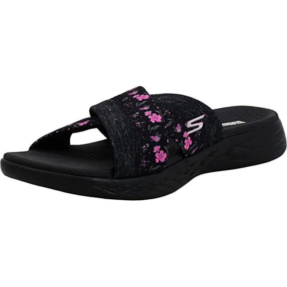 Skechers Women's Performance, On The GO 600 - Blooms Sandal, Black/Grey, 10 W US