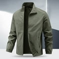 thumbnail image 3 of Lightweight Fall Jackets for Men 2025 Long Sleeve Stretchy Loose Stand Collar Zip Up Jacket with Pockets Outerwear, 3 of 4