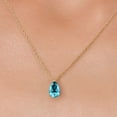 thumbnail image 3 of Gem Stone King 14K Yellow Gold Paraiba Topaz Pendant Necklace for Women | 1.00 Cttw | Gemstone November Birthstone | Pear Shape 8X5MM | With 18 inch Chain, 3 of 6