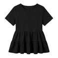thumbnail image 6 of hotojiny Peplum Tops for Women Textured Crew Neck Flowy Clothes Short Sleeve Solid Color Loose Fit Shirt Dressy Casual Blouse, 6 of 6