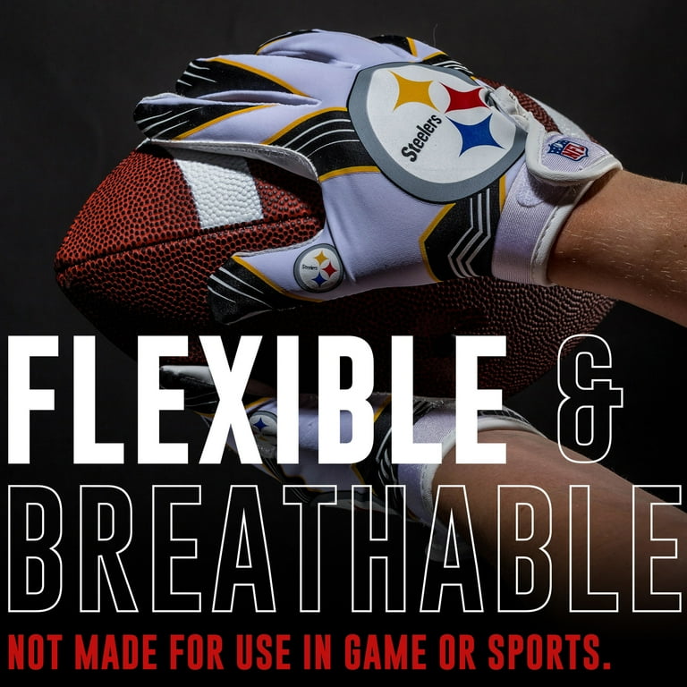 Franklin Sports Pittsburgh Steelers Youth NFL Football Receiver Gloves Official NFL Team Logos Kids Football Gear Accessories Youth M L Pair