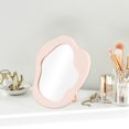 thumbnail image 3 of 1 Pc Espejo Cosmético de Forma Irregular para Mujeres, Espejo de Plástico Plateado Rosa para Viajes de Negocios y Vacaciones, 3 of 3