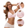 thumbnail image 3 of Unique Bargains Women's Lace Polka Dots Wirefree Sleep Nursing Bras S Pink, 3 of 6