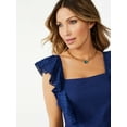 thumbnail image 6 of Sofia Jeans by Sofia Vergara Women's Mixed Media Peplum Top, 6 of 6
