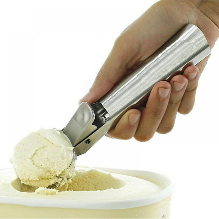 Large Ice Cream Scoop, Premium Stainless Steel Ice Cream Scooper with Trigger, Comfortable and Anti-Freeze Handle, Icecream Scoop Spoon Perfect for