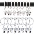 thumbnail image 1 of Anillos de cortina con clips WeeksEight, paquete de 100, blancos, 1 of 8