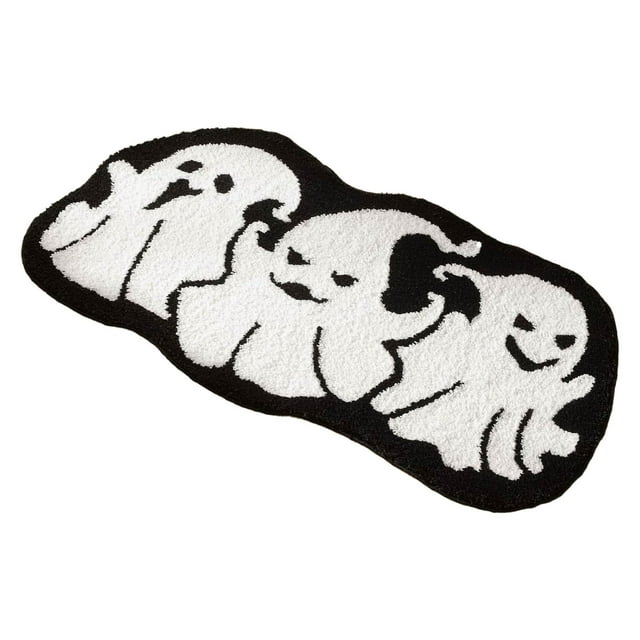 Halloween Bathroom Rug Gothic Bat Pumpkin Bath Mat Non 24x16IN Water Absorbent Shower Rug For Bathroom Kitchen Porch Holiday Anxiety Blanket Blankets Knitted Lightweight Size Blanket Blankets Heated