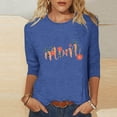 thumbnail image 1 of Xihbxyly Blouses pour Femmes Manches 3/4 T-shirt Imprimé Fête des Mères Col Rond Manches 3/4 Pull Col Rond Manches Longues, 1 of 4