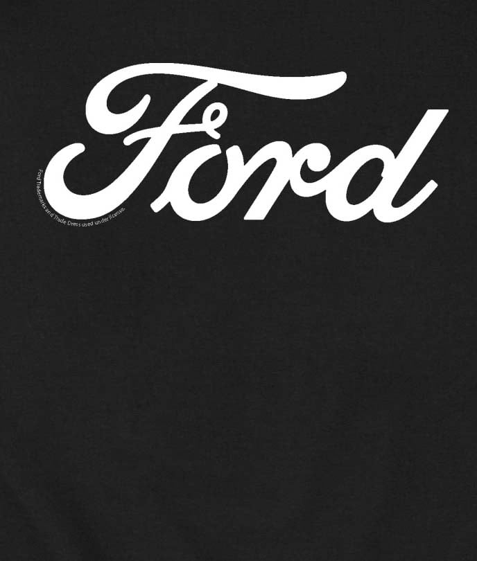 Ford - Ford One Color Script Logo - Men's Crew Fleece Pullover Sweatshirt