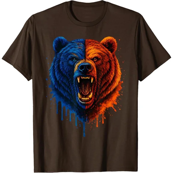Bear Drip Graphic - Chicago Fans Design Chicago T-Shirt DARK CHOCOLATE Unisex S-5XL Hot Trending Shirt, Vintage Birthday Gift