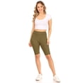 thumbnail image 5 of Women's Solid Printed High-Waist Biker Shorts - Stretchy, Comfortable Activewear, 5 of 5