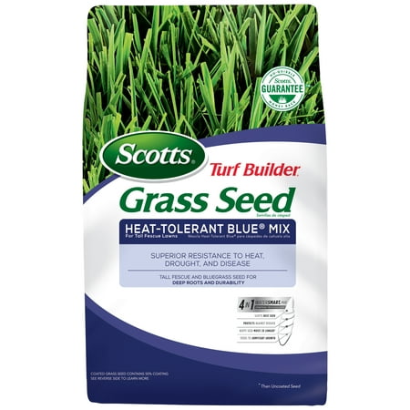 Scotts Turf Builder Grass Seed Heat-Tolerant Blue Mix For Tall Fescue Lawns, 7 lbs, Seeds up to 1,750 sq. (Best Quality Lawn Seed)