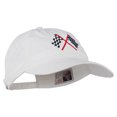 thumbnail image 5 of Checkered Racing Flag Embroidered Washed Cap - White OSFM, 5 of 5