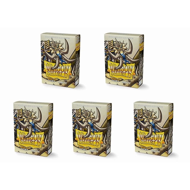 5 Packs Dragon Shield Matte Mini Japanese Ivory 60 ct Card Sleeves Value Bundle!