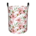 thumbnail image 1 of Balery Lilies Flowers Cesta de ropa redonda con asas, impermeable, independiente, para ropa, juguetes, dormitorio y familia-Small, 1 of 6