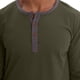 thumbnail image 5 of Blusas y camisas de manga larga con cuello redondo para hombre, color liso, informales, a la moda, con botones, cuello redondo, manga larga, blusa de poliéster para hombre, 5 of 6