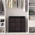 thumbnail image 3 of Dextrus 7 Drawers Dresser Wide Storage Tower for Bedroom, Easy Pull Fabric Bins Organizer Unit, Brown, 3 of 9