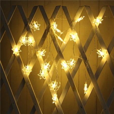 Snowflake String Lights Fairy string lights 4.9ft 10 LED Lights USB ...