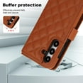 thumbnail image 5 of Case Wallet for Samsung Galaxy A54 5G, [Wristlet & Crossbody Strap] RFID Blocking 5 Card Slots Stand [Shockproof TPU Shell] PU Leather Magnetic Flip Cover Compatible with A54 5G, Brown, 5 of 9
