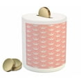thumbnail image 2 of Swan Piggy Bank, Hand Drawn Style White Birds on Coral Backdrop with Patterned Wings and Little Hearts, Ceramic Coin Bank Money Box for Cash Saving, 3.6" X 3.2", Multicolor, by Ambesonne, 2 of 4