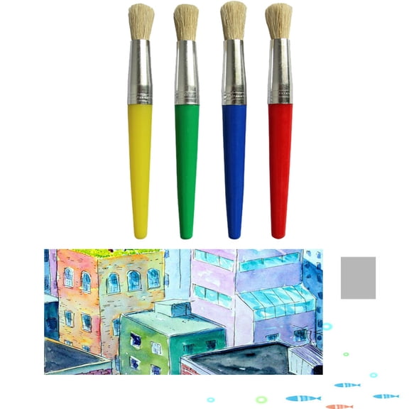 BESEW7 4 PCS Acrylic Paint Brushes for Painting Small Round Tip Paintbrush Set for Watercolor Oil Art Supplies DIY Craft