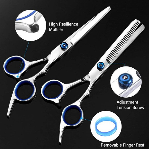 Professional Hair Cutting Scissors Kit, Hair Scissors, Thinning Shears, Comb, Hairdressing Shears Set for Barber, Salon, Home, 6.7 inch