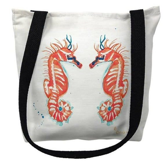 Coral Sea Horses Small Tote Bag 13x13 16 inches x 16 inches