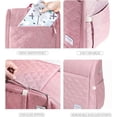 thumbnail image 3 of Sunveno Large Diaper Bag Baby Foldable Changing Station Bag Travel Backpack with Soft 100% Cotton Pad for 6-18 Month, Pink, 3 of 13