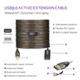 thumbnail image 3 of WEIFEI-65 FT USB Extension Cable, USB 2.0 Type A Male to A Female Active Repeater Extension Cable 65 ft, High Speed 480 Mbps, 3 of 4