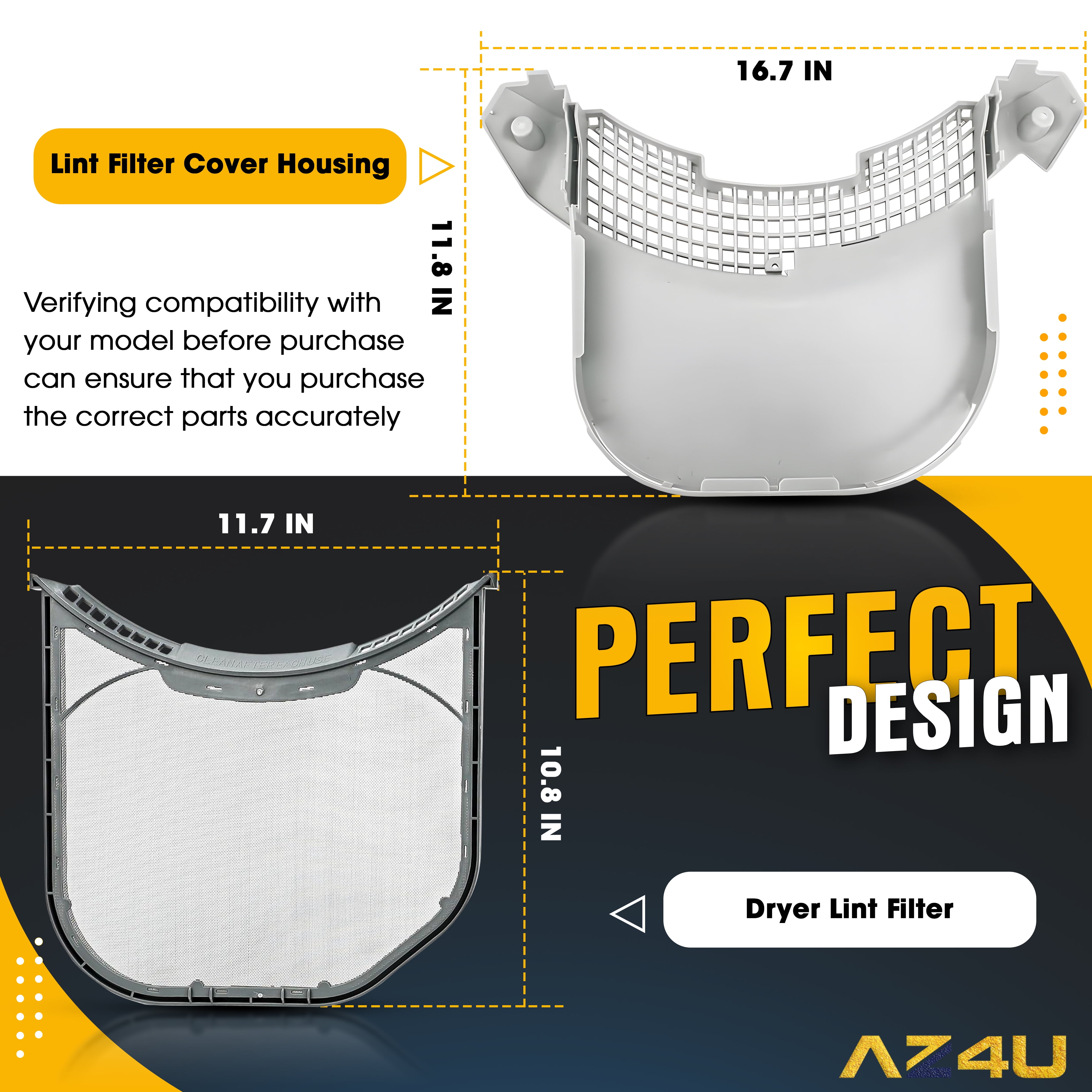 Dryer Lint Filter Screen And Lint Trap Cover Housing Replaces For LG DLG3051W DLG3171W DLGX3471V DLGX3471W DLGX3571V DLGX3251W