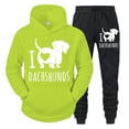 thumbnail image 4 of Trajes para hombre con estampado de "I Love Dachshunds", sudaderas con capucha y pantalones con letras de animales divertidos, conjuntos de 2 piezas, sudaderas casuales para amantes de los perros salc, 4 of 5