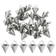 thumbnail image 1 of Encanto de cono de 9 mm, 50 piezas de encantos de pulsera en forma de cono, picos largos en 3D de acero inoxidable para hacer joyas, pulseras y aretes, 1 of 6