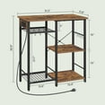 thumbnail image 4 of Bakers Rack with Power Outlet, Microwave Stand with Adjustable Mesh Rack, Coffee Bar Station, Kitchen Storage Racks with 6 S Hooks, for Kitchen, Dining Room, 4 of 9