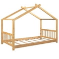 thumbnail image 6 of Hassch House Platform Bed With Headboard And Footboard,Roof Design，Natural, 6 of 9