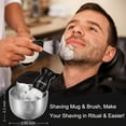 thumbnail image 4 of Straight Razor Shaving Kit, Includes 2 Packs Shaving Soap, Straight Edge Razor, Shaving Cream, Shaving Brush and Shaving Bowl Shaving Unique Gifts Set Stocking Stuffers for Men Him (Sweat Orange), 4 of 6
