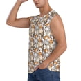 thumbnail image 3 of Fotbe Cartoon Cat 1 Men's Camiseta sin Mangas Estampada para Hombres, Playera Casual para Gimnasio, Entrenamiento, Playa-X-Large, 3 of 7