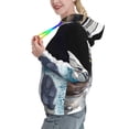 thumbnail image 2 of Lsque Cat Astronaut Pattern Casual Women's Hoodie,Hooded Sweatshirt with Kangaroo Pocket,Pullover Hoodie with Eye-catching Drawstrings-Small, 2 of 7