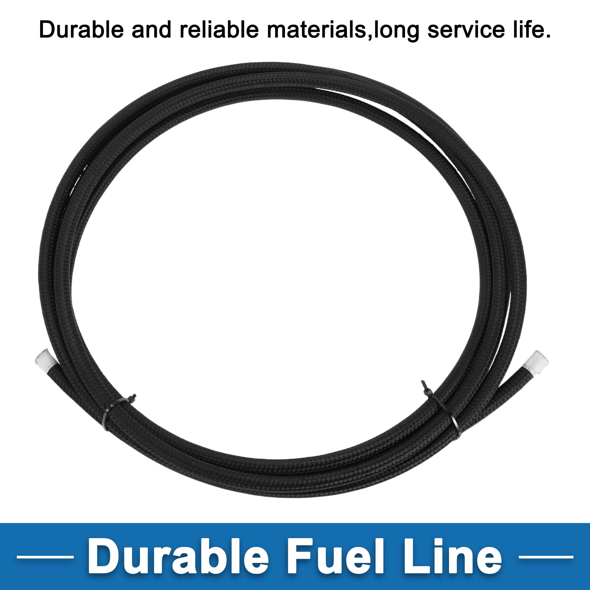 Unique Bargains AN4 Fuel Line Hose 12ft Vacuum Hose Automotive Fuel Hose Black