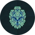 thumbnail image 1 of Ahgly Company Tapis Rond Lavable en Machine Intérieur Transitionnel Noir Nuit, 6 Pieds Rond, 1 of 7