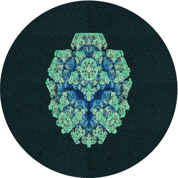 Ahgly Company Indoor Round Patterned Night Black Area Rugs, 8' Round