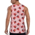 thumbnail image 3 of Easygdp Strawberries Men's Tank Top, Sleeveless Muscle T Shirts, Breathable, Quick-Dry, Loose for Gym, Running, Fitness - Small, 3 of 9