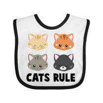 Inktastic Cats Rule with Cat Heads Boys or Girls Baby Bib