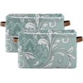 BESTKITTY Retro Abstract Floral Storage Bins, 14 x 10 inch Canvas