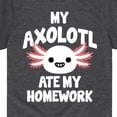 thumbnail image 3 of Instant Message - My Axolotl Ate My Homework - Toddler And Youth Short Sleeve Graphic T-Shirt, 3 of 6