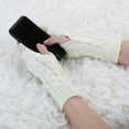 thumbnail image 4 of Guantes Tejidos Unisex uxcell Sin Dedos Acanalado Blanco Una Talla, 4 of 6