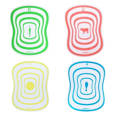 

NUOLUX 4pcs Kitchen Resin Frosted Cutting Board Non-slip Fruit Chopping Boards Transparent Cutting Sheet Chopping Block (Small Size Random Color)