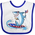 thumbnail image 3 of Inktastic Fourth of July Shark Surfing Boys or Girls Baby Bib, 3 of 4